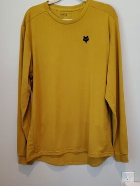 Fox Men’s Long Sleeve Crewneck Shirt - Mustard Yellow